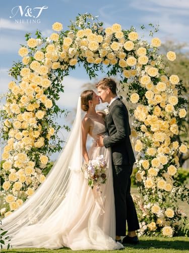 N&T NIETING Artificial Flowers, 25Pcs Fake Flowers Goose Yellow Roses Perfect for DIY Wedding Bouquets Centerpieces Bridal Shower Party Home Flower Arrangement Decorations - color: Goose Yellow, size: 25pcs