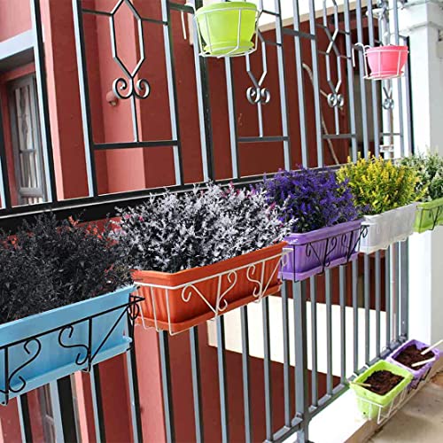 RECUTMS Artificial Flowers Outdoor Fake Plants Artificial Fake Flowers, Faux Outdoor Plastic Plants UV Resistant Shrubs No Fade Faux Plastic Plants Garden Porch Window Box Decorating(Black) - color: Black, size: 8 Bundles