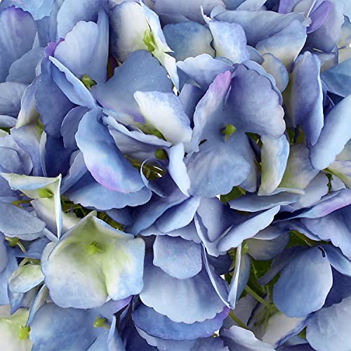 DILATATA 21" Fake Hydrangea Long Stems Silk Hydrangea Flowers for Home Table Centerpieces Artificial Flowers Arrangements Wedding Bouquets DIY Decorations-3Pcs Blue Hydrangeas - color: Blue Green, size: 3PCS
