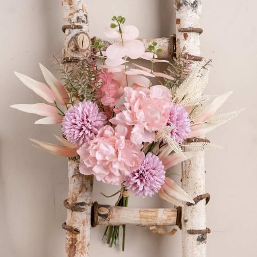 KIRIFLY Artificial Fake Flowers Plants Silk Flower Arrangements Wedding Bouquets Decorations Plastic Floral Table Centerpieces for Home Kitchen Garden Party Décor (Pink Purple) - color: Pink Purple