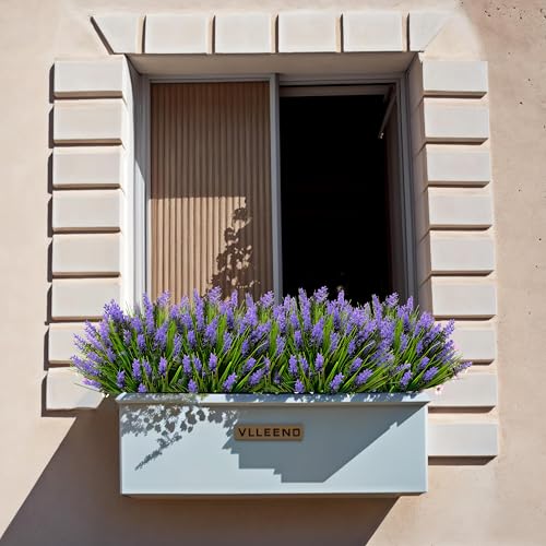 12 Bundles Artificial Plants Outdoor Fake Monkey Grass,UV Resistant Faux Plants Outdoor Artificial lavender Plants,Realistic Fake Plants for Porch Yard Pathway Garden Décor Outside Indoor (Purple) - color: Purple