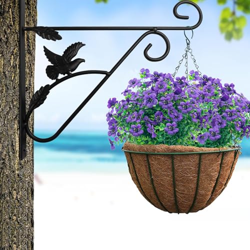 8 Bundles Outdoor Artificial Fake Flowers,UV Resistant Fake Flower No Fade Faux Plants Plastic Flowers for Home Inside and Outside Garden Patio Decor(Purple) - color: Purple, size: 8 Bundles