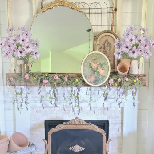 CISDUEO 4 Pcs Artificial Wildflowers Bulk Spring Decor Purple Silk Wild Flowers Fake Cosmos with Long Stems 24" Faux Flowers Arrangements for Wedding Bouquet Table Centerpiece Planter Outdoor Cemetery - color: Light-purple