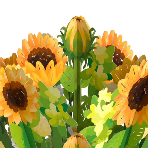 Lovepop Everyday Sunflower Blooms Pop-Up Flower Bouquet for Her and Him - 3D Greeting Cards for Boys, Girls, Men, Women - 12" Bouquet - Blank Notecard Included - color: Sunflower Blooms Bouquet