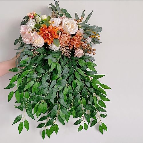 40pcs Italian Ruscus Greenery 68cm Artificial Greenery Stems Leaf Greenery Garland for Wedding Arch Flowers Centerpieces Balloon Arch Home Decor