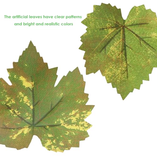 Artificial Grape Vine Leaf Garland Plant with 5 Strings Grapes, 6.5ft Artificial Fake Grape Vines Fake Greenery for Wedding Party Home Indoor Outdoors Decoration - color: Summer Grape Leaf-1pc