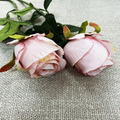 10pcs Artificial Rose Flowers Long Stem Fake Silk Roses for DIY Wedding Bouquet Table Centerpiece Home Decor (Light Pink) - color: Light Pink
