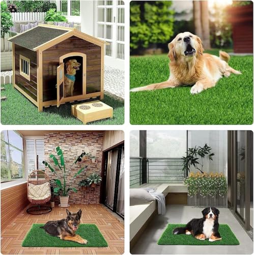 Artificial Grass for Dogs Pee Tray Fake Grass Mat for Professional Puppy Potty Trainer Replacement Dog Grass Pad for Indoor and Outdoor 39.3 x 31.4 Inch (Pack of 1) - size: 39.3 x 31.4 Inch (Pack of 1)