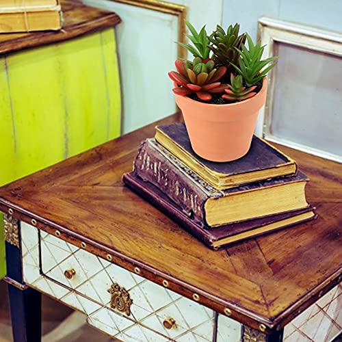 Briful Small Succulents Artificial 2 Pcs Fake Succulent Plants Faux Succulents in Pots Assorted Succulent Arrangements for Home Office Bathroom Room Shelf Rustic Farmhouse Windowsill Decor - color: Style #06