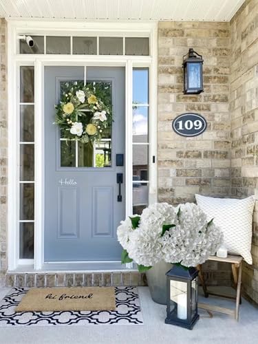ZYTUYO 5 Pcs Pure White Silk Hydrangeas Artificial Flower Boho Dried Touch 20'' Faux Hydrangeas for Indoor Home Decor Kitchen Living Room Outdoor Porch Wedding Flower Arrangement - color: Pure White