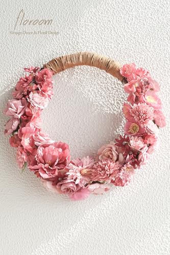 Floroom Mini Artificial Flower Heads Dusty Rose Fake Peony Daisy Rose Multicolor Small Faux Silk Flower Heads for Cake Craft Garland Wedding Party Graduation Cap DIY Home Decoration, 0.8"-3.6" - color: Antique Dusty Rose