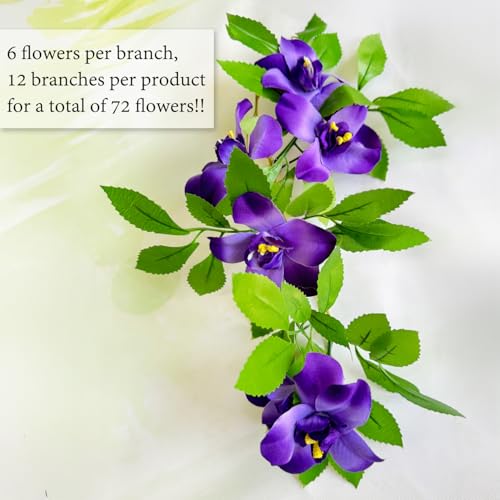 Sumery Expandable Fence Privacy Screen for Balcony Patio Outdoor,Decorative Faux Ivy Fencing Panel,Artificial Hedges (Single Sided Leaves) (1, Branches -Purple Fowers) - color: Branches -Purple Fowers