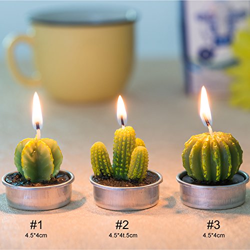 Cactus Tealight Candles(18 Pcs), Artificial Succulents Decorative Tea Light Candles,Perfect for Birthday Wedding Party Home Decor - color: 18 Pcs Cactus Candles