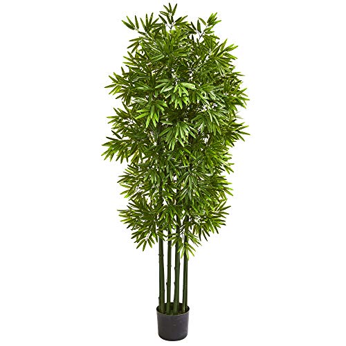 Nearly Natural 64” Bamboo Artificial Green Trunks UV Resistant (Indoor/Outdoor) Silk Trees