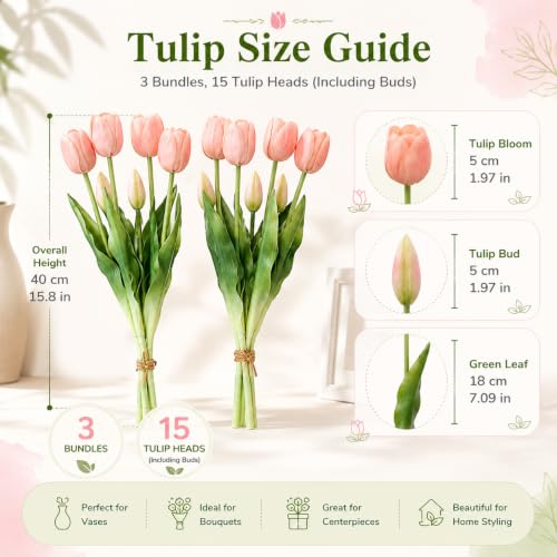 15 Pcs White-Red-Light Purple Artificial Tulips Fake Flowers, Premium Latex Lifelike Texture, UV Resistant Waterproof Faux Tulip Bouquets with Snap-on Petals for Outdoor, Home, Wedding Decor - color: White-red-light Purple