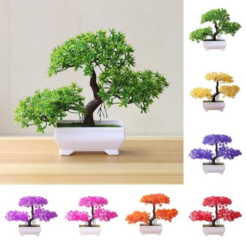 Talent Star Artificial Bonsai Tree Juniper Faux Plants Indoor Small Fake Plants Decor with Pots for Home Table Office Desk Bathroom Shelf Bedroom Living Room Farmhouse Decorations Wedding Tabletop Gr - color: Green