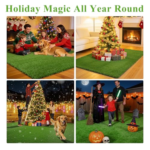 HEBE Artificial Grass Turf Rug 2'x3', Fake Grass Mat with Drainage Holes | Washable Reusable Turf Carpet Dog Pee Grass Pads for Dogs Potty, Lawn, Balcony, Indoor Outdoor - size: 2' x 3'