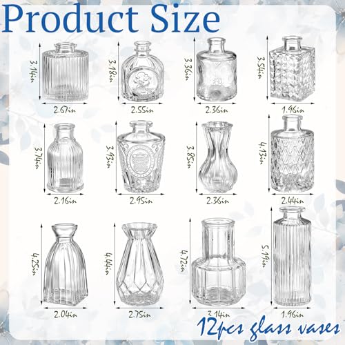 36 Pcs Artificial Flowers Table Centerpiece with Vases Colorful Wildflower Centerpieces Silk Flower Arrangement for Wedding Baby Shower Table Centerpieces Party(Hydrangea,Clear) - style: Hydrangea, Clear