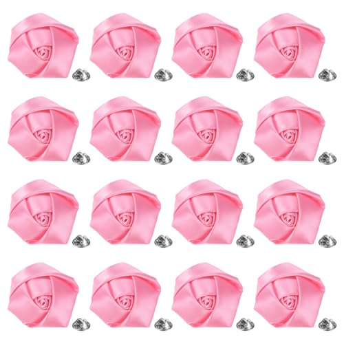 M METERXITY 16-Pack Lapel Pin for Men, Handmade Flower Brooch Button Pins for Men Suits, Formal Boutonnieres for Wedding/Groom/Corsage - color: Pink