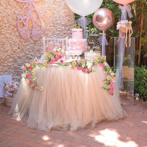 6.5ft Silk Flower Garland Pink Wildflower & Artificial Daisy Vine with 88 Blooms – Realistic Summer Floral Hanging Vines for Wedding Arch, Baby Shower, Party Backdrop, and Home Wall Decor - color: Pink, size: 1pcs
