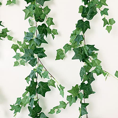 Dallisten 3 Strands Odorless Artificial Ivy Vines Kit, 71" Silk Ivy Garland with Green Leaves, Fake Hanging Plants Greenery Decoration for Bedroom, Windows, Walls, Wedding, Outdoor Decor (Green) - color: Green Ivy