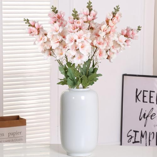 6PCS Pink Gladiolus Artificial Flowers 33.5in Long Stem Fake Silk Flowers Faux Gladiolus for Tall Vases Wedding Home Party Centerpieces Table Decor Floral Arrangements (Light Pink) - color: Light Pink