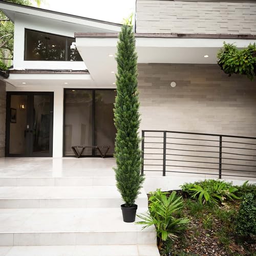 Nearly Natural 9ft. UV Resistant Artificial Cedar Pine Tree (Indoor/Outdoor) - size: 9ft