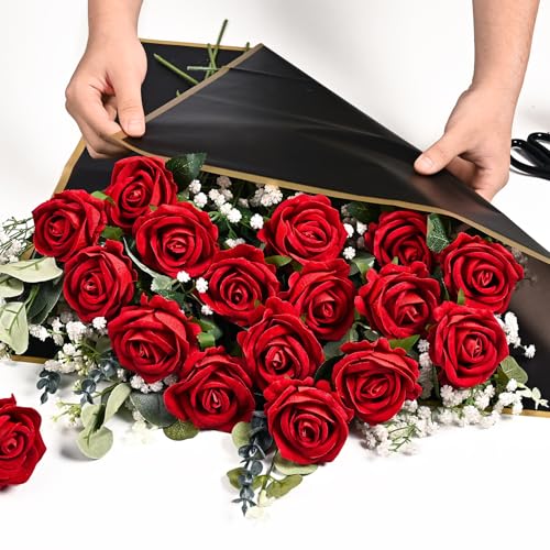 Waipfaru 200 Pcs Red Roses, Fake Roses Artificial Velet Flowers for Valentines Mothers Day Wedding Centerpieces Decor (Red) - color: Red, size: 200 Pcs
