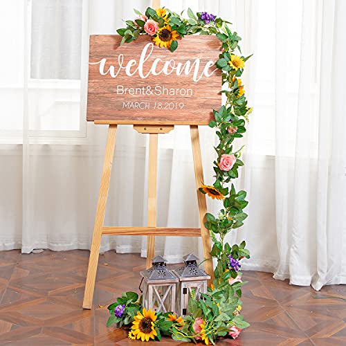 Naidiler Artificial Flower Garland, Sunflower & Rose Vines, Boho Wedding & Birthday Decor, 6ft Straight, Pink & Yellow, Fabric & Plastic - color: Pink Yellow
