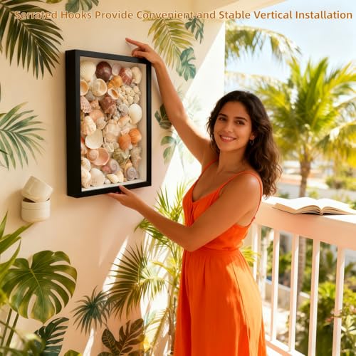A4 Shadow Box - Black Wooden Deep Picture Frame with Shatter-Resistant Pane for Wall Decor | 3D Display Case for Military Medals, Flowers, Photos and Crafts | Easy to Open & Ready to Hang Gift Idea - color: Black, size: 1Pcs A4/8.3x11.7in