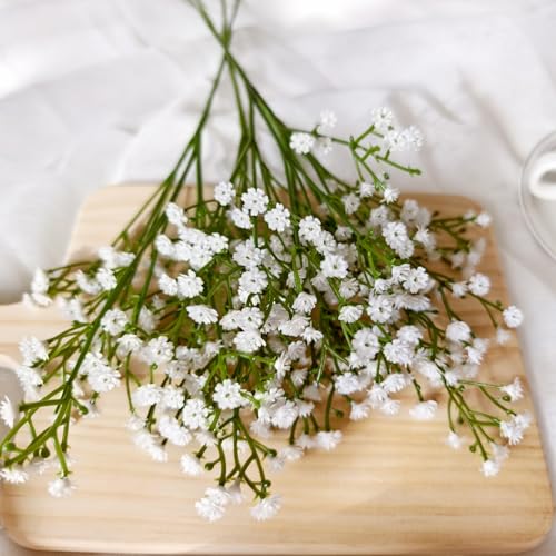 100 Pcs Baby Breath Artificial Flowers, Fake Babys Breath Gypsophila Flowers Bulk, Realistic Artificial Flowers Bouquet Flores Artificiales para Decoracion for Wedding Party Home Decoration - color: White, size: 100 Pcs