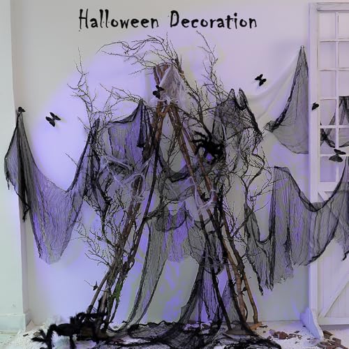 190cm/74.8inch Artificial Creepy Flexible Tree Branches Faux Grape Vines Garland Twigs with Moss Wood Craft for Halloween Door Wall Hanging Haunted Mansion Theme Outdoor Mantel Yules Decoration (2)