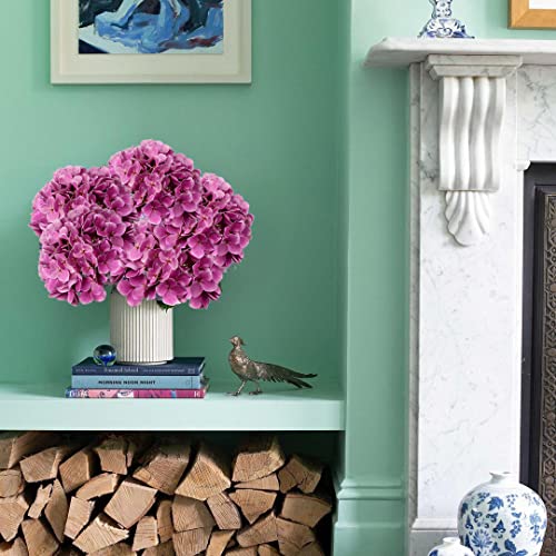 DILATATA Silk Hydrangea Flower 26" Big Fake Hydrangea Faux Flowers Lifelike Tall Artificial Hydrangea Real Touch Hydrangea for Wedding Ceremony Centerpieces Decor-3pcs - color: Purple #3, size: 3PCS