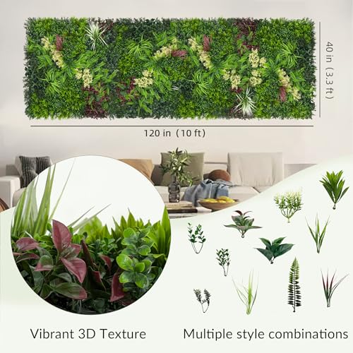 Artificial Ivy Wall Boxwood Roll: 40"x120" UV Resistant Green Leaves Faux for Interior Backdrop,Garden and Indoor Outdoor Wall&Fence Covering Privacy, Party Wall Fence Decor - size: 40"x120"(1P)