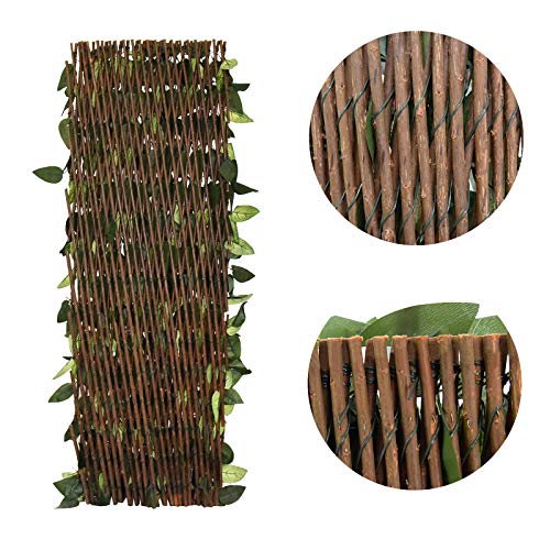 Expandable Fence Privacy Screen for Balcony Patio Outdoor,Decorative Faux Ivy Fencing Panel,Artificial Hedges (Single Sided Leaves)… - color: Mint