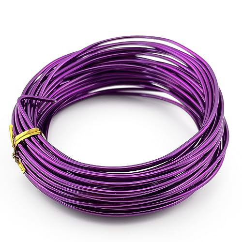 11 Yard Aluminum Wire Bendable Metal Wire Jewelry Craft Wire Beading Floral Making Jewelry Making Doll Making (9 Gauge, Purple) - color: Purple, size: 9 Gauge