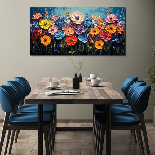 Flower Painting Wall Decor for Bedroom Teen Girl Colorful Paintings for Wall Floral Wall Art for Office Women 24 x 48 Inch - color: Colorful, size: 48"L x 24"W