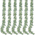Sggvecsy 6 Pack Artificial Eucalyptus Garland Eucalyptus Leaves Vines Greenery Garland Faux Silver Dollar Eucalyptus Leaves for Table Party Wedding Indoor Outdoor Home Mantle Wall Decor - size: 6PCS
