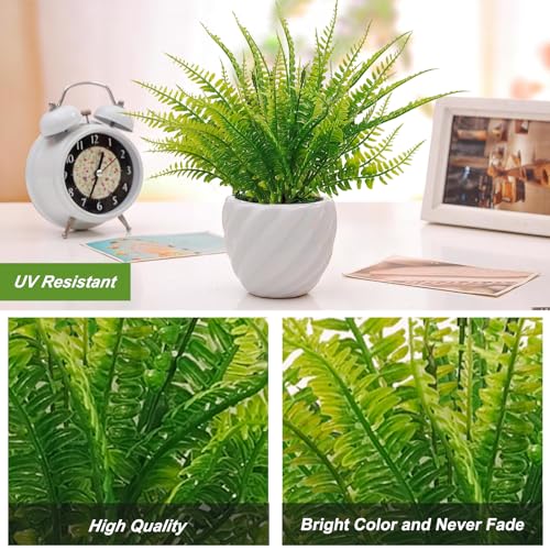 Coreland 40 Pcs Artificial Boston Fake Fern Plants Bushes Faux Plants Shrubs Greenery UV Resistant for House Office Garden Indoor Outdoor Décor - color: 40 Pcs