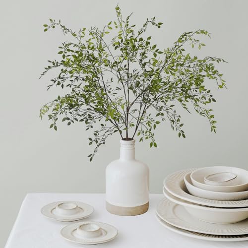 Fake Plants Eucalyptus Stems,Plastics Ficus Stems for Vase Artificial Plants,Greenery Stems Branches for Vase Faux Plants Indoor,Faux Greenery Indoor Vase Fillers for Home Decor 4Pcs Green - color: Green 4pcs