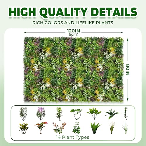 Artificial Grass Wall Roll Panels: 80''x120''Boxwood Hedge Panels, UV-Anti Privacy Fence Screen, Fake Greenery Backdrop for Indoor Outdoor Garden, Party, Wedding Decor - size: 80"x120"