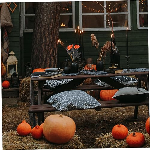 Ipetboom 5Pcs Halloween Creepy Faux Roses with Iron Cloth Plastic Halloween Flowers for Spooky Party Decorations Haunted House Accents Pumpkin Yellow with Beads
