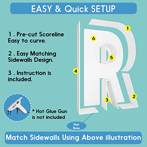 2FT Letter R Mosaic Balloon Frame Letter DIY Fillable Letters Kit for Birthday Party Wedding Backdrop Decor - color: Letter R, size: 2FT