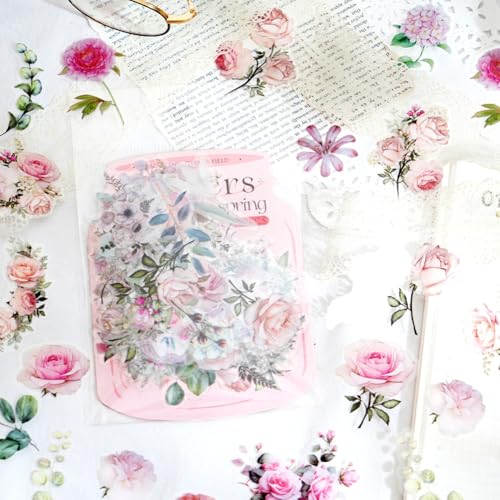600 Pcs Natural Botanical Flower Stickers, Wildflower Stickers for Scrapbooking Junk Journal Notebook Diary Planner Letter Envelope Water Bottle Phone Case Craft Decoration (Set of 6) - color: 6 Color Set