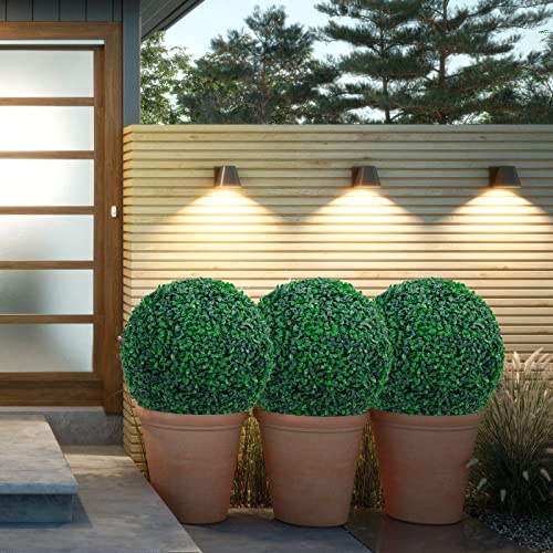 Sunnyglade 2 PCS 10 inch 4 Layers Artificial Plant Topiary Ball Faux Boxwood Decorative Balls for Backyard, Balcony,Garden, Wedding and Home Décor (10 inch) - size: 10 inch
