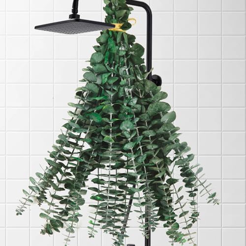 Tavkite 20 Pcs Dried Eucalyptus Stems for Shower, 17'' Natural Real Preserved Eucalyptus Leaves Branches Hanging, Fresh Plant Bundle for Home SPA Bathroom Wedding Wall Vase Decor, Bath Essentials - size: 20PCS