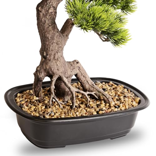Artificial Bonsai Plant, Large Faux Juniper Plants 20 inch, Faux Potted Pine Plants Indoor Decor for Office Desk Home Table, Greenery Desktop Bonsai Tree for Room Decorations, Tall 20" - style: B-Bonsai (20 Inch)