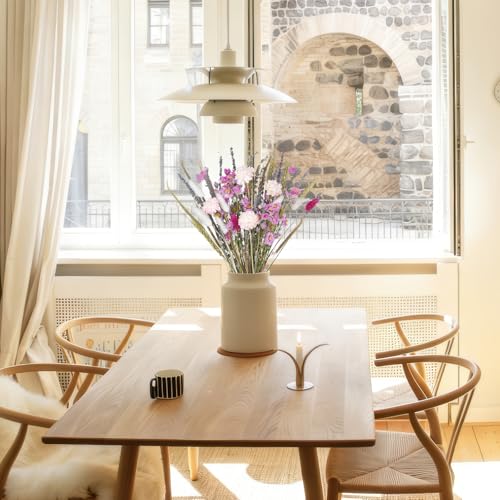 Dried Flowers Bouquet Dried Daisy Flower Natural Lavender Dry Flower Bunny Tails Pink Gerber Daisies Flowers Wheat Stalks Floral Stems Arrangements for Vase Table Centerpiece Decor Farmhouse - color: Pink, Natural