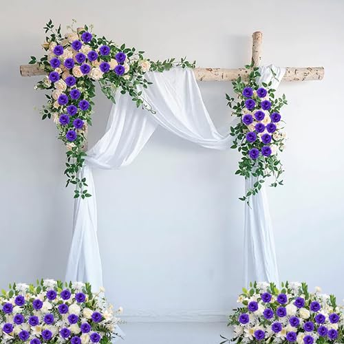 Rose Artificial Flowers, 50Pcs Purple Roses Head Flowers Bulk with Stem, 3 Inches Silk Rose Fake Flower Head for Wedding Party Home Decor DIY Baby Shower Centerpieces Tables Decoration(Deep Purple) - color: Purple