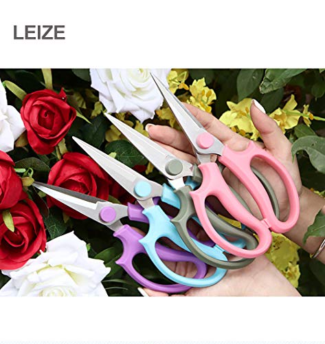 Leize Flower Scissors, Premium Thickened Stainless Steel Floral Shears, Strong Pruner for Flowers, Branches and Leaves (Pink Slender) - color: Pink Slender